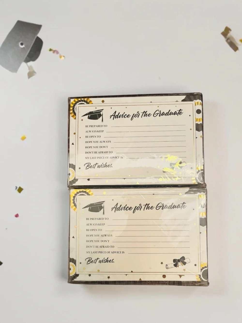 Graduation Advice Cards – 2 packs (Approx. 50 ea.) Gold & Black Accents NWOT